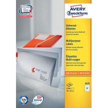 Avery 3479 Bedruckbare Etiketten, weiß, selbstklebend