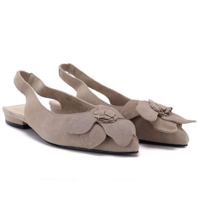 3. Damen-Ledersandalen mit Blumenmuster, beige, Vinceza 26-66951