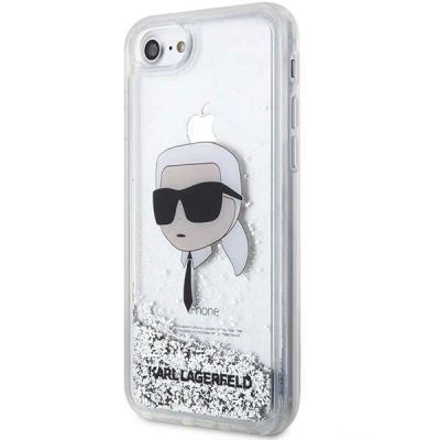 2. Karl Lagerfeld KLHCI8LNKHCH iPhone 7/8/ SE 2020/2022 Silber/Silber Hardcase Glitter Karl Head