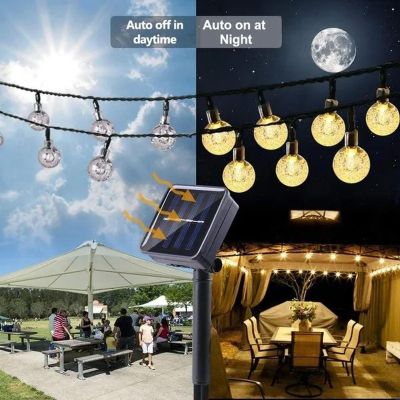 7. Solar-Gartenlampen-Girlande, Solarkette, 4,9 m, 40 LEDs, warmweiß