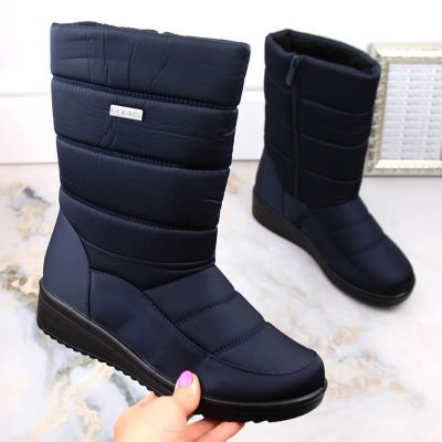 2. News W EVE436B marineblaue hohe Stiefeletten