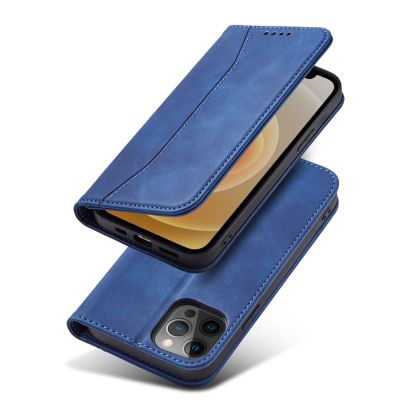 4. Magnet Fancy Case Hülle für iPhone 12 Pro Max Tasche Kartenetui Kartenständer Blau