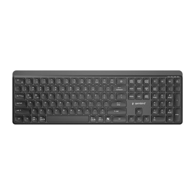 GEMBIRD Kabelloses Tastatur- und Maus-Set Slim Pro Business, Dual-Modus, 2,4 GHz + Bluetooth, US-Layout, Schwarz