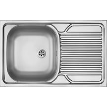 Einzelbecken-Edelstahlspüle mit Abtropffläche - Einbau ZM5 0110 5907650845768