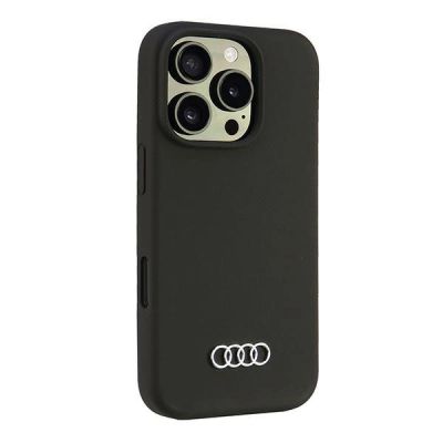 2. Audi Silikonhülle iPhone 16 Pro 6,3" schwarz/schwarz Hardcase AU-LSRIP16P-Q3/D1-BK