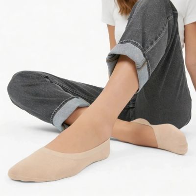 4. Damen-Knöchelsocken in Beige, Modell Filippo SD-IN01