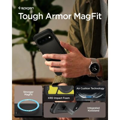 9. Spigen Tough Armor Mag MagSafe Hülle für Google Pixel 11 Pro - Schwarz