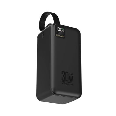 3. Powerbank Wozinsky W8-B 50000mAh 30W 2xUSB-A und 2xUSB-C und USB Micro mit Taschenlampe - schwarz