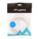 3. Patchkabel U/UTP Lanberg PCU5-10CC-0300-W (RJ45 - RJ45; 3m; UTP; Kat. 5e; weiß)
