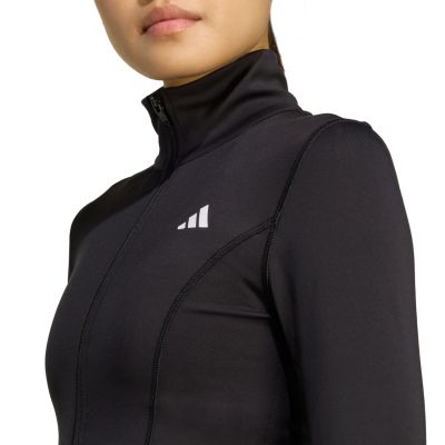 5. adidas Optime Essentials Damen-Sweatshirt mit durchgehendem Reißverschluss, Schwarz, JM9185