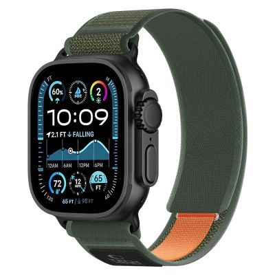 2. Tech-Protect Nylon Elite Armband für Apple Watch 44/45/46/49 mm - Grün/Orange