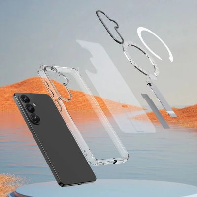 4. Hybrid Armor X Schutzhülle für Samsung Galaxy A36 / A37 mit Ständer, kompatibel mit MagSafe – Transparent
