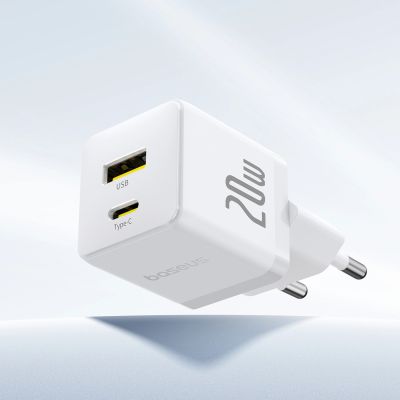 4. Baseus Palm 20W USB-C USB-A Wandladegerät - Weiß