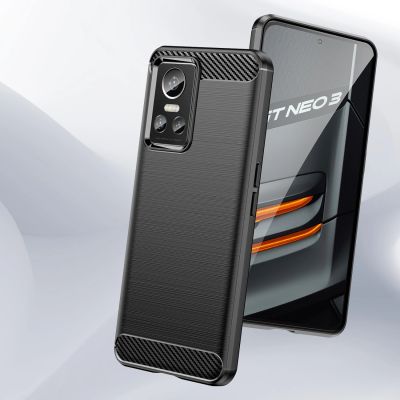 8. Carbon Case Hülle für Realme GT Neo 3 flexible Silikon-Carbon-Hülle schwarz