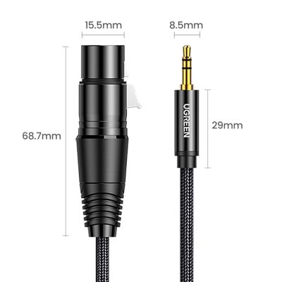 10. Ugreen Audiokabel 3,5 mm Miniklinke (männlich) – XLR (weiblich) 1 m schwarz (AV182)