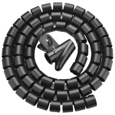 Unitek Spiralkabelorganizer, 25 Meter, 22 mm Durchmesser, Schwarz