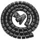 Unitek Spiralkabelorganizer, 25 Meter, 22 mm Durchmesser, Schwarz
