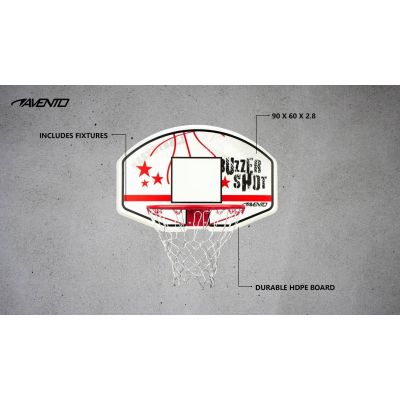3. Avento Basketballbrett mit Korb, wasserdicht, zur Wandmontage, 90 x 60 cm – 47RB-WHT
