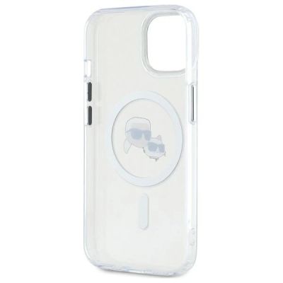 7. Karl Lagerfeld IML Metal Karl&Choupette Head MagSafe Hülle für iPhone 14 - Weiß