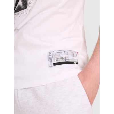 7. Herren-T-Shirt mit Volleyball-Print, Größe 4F 4FRAW25TTSHM3318-10S