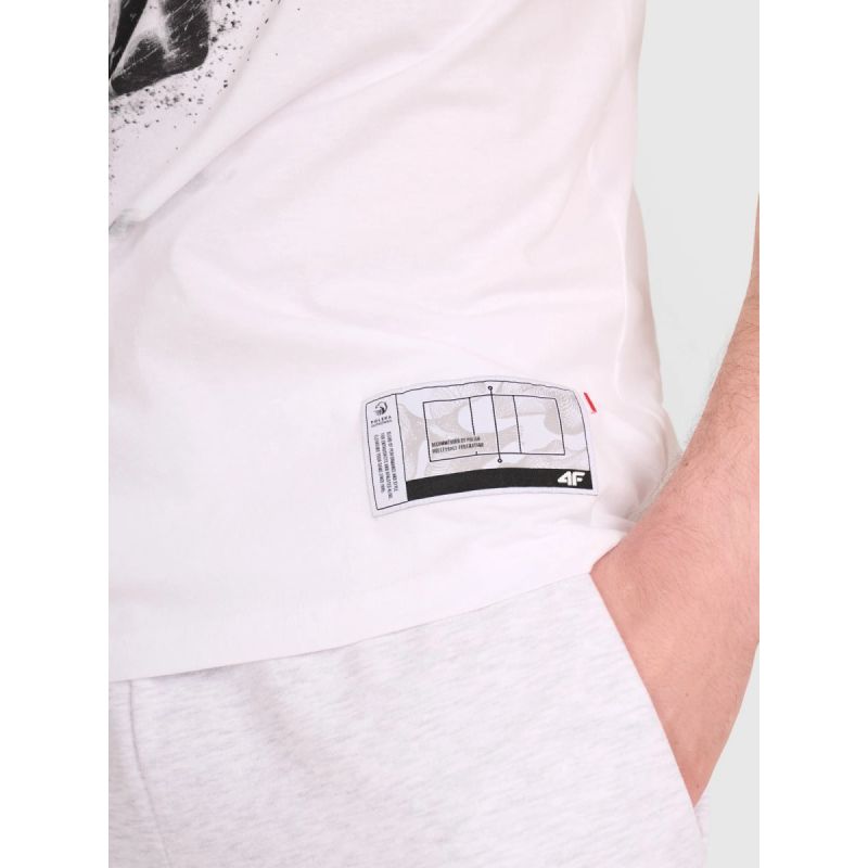 7. Herren-T-Shirt mit Volleyball-Print, Größe 4F 4FRAW25TTSHM3318-10S