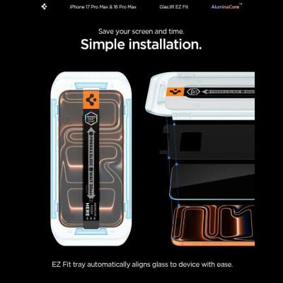 7. Spigen Glas.tR EZ Fit Tempered Glass für iPhone 16 Pro Max / 17 Pro Max - 2 Stk.