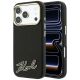 Karl Lagerfeld MagSafe-Hülle mit genarbter Oberfläche und Harz-Logo für iPhone 18 Pro / 17 Pro – Schwarz