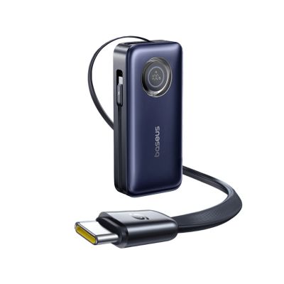 5. Baseus EnerCore CR11 20000mAh 100W Powerbank mit einziehbarem USB-C-Kabel – Schwarz