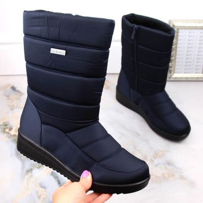 8. News W EVE436B marineblaue hohe Stiefeletten