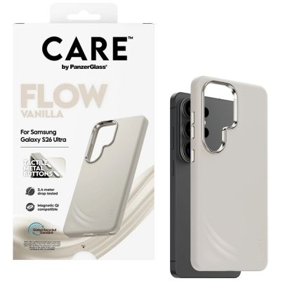 4. CARE by PanzerGlass Flow Vanilla Qi Hülle für Samsung Galaxy S26 - Beige