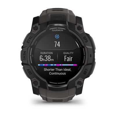 9. Garmin Instinct 3 – 50 mm AMOLED-Uhr, schwarz mit mattschwarzem Armband