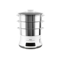 Tefal Convenient Series Deluxe VC502D 3-Korb-Dampfgarer, 900 W, Edelstahl, Weiß
