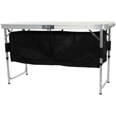 2. Klappbarer Campingtisch 120 x 47 x 70/62/54 cm mit Kleiderschrank 33 x 30 x 36 cm
