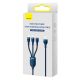 5. Baseus Flash Series II 3-in-1 Schnellladekabel USB-A auf USB-C / Micro-USB / Lightning 66 W 480 Mbit/s 1,2 m Blau