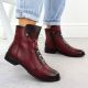 12. Damen-Stiefeletten in Bordeaux mit Kroko-Prägung Jezzi ASA62-16