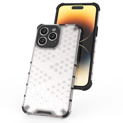 4. Wabenhülle für iPhone 14 Pro gepanzerte Hybridhülle schwarz