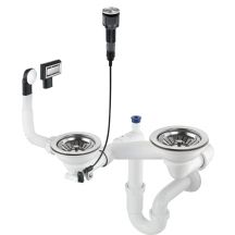 DEANTE SPACE-SAVER ZXY9983 Siphon für 1,5- und 2-Becken-Granitspülen