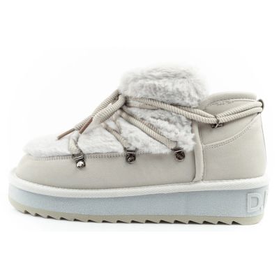 2. D.Franklin Damen Winter Schneestiefel, modisches Fellfutter, grau