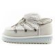 2. D.Franklin Damen Winter Schneestiefel, modisches Fellfutter, grau