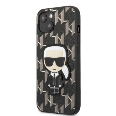 2. Karl Lagerfeld KLHCP13SPMNIKBK iPhone 13 mini 5.4" Hardcase schwarz/schwarz Monogram Ikonik Patch