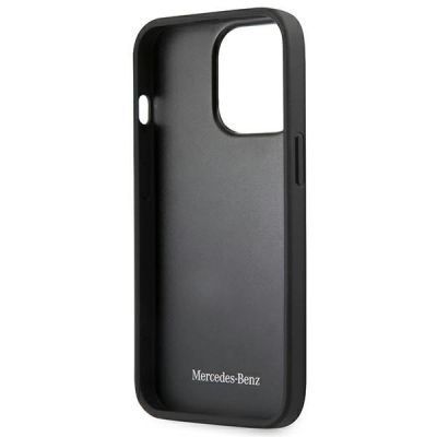 7. Mercedes Lederhülle mit Metall-Logo für iPhone 13 Pro / iPhone 13 – Schwarz