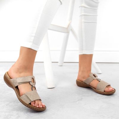 5. Bequeme Rieker W RKR681 beige Flip-Flops