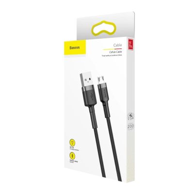 11. Baseus Cafule Kabel CAMKLF-CG1 USB-A / Micro USB 1,5A 2 m - schwarz-grau