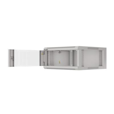 6. LANBERG Wandschrank 19" 4HE 570x600 Schnellmontage (Grau, flach verpackt) WFFA-5604-10S