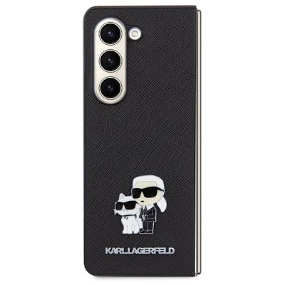 2. Karl Lagerfeld Saffiano Karl&Choupette Pin Hülle für Samsung Galaxy Z Fold 5 – Schwarz
