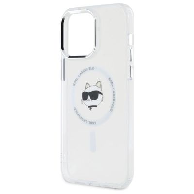 6. Karl Lagerfeld IML Metal Choupette Head MagSafe iPhone 13 Pro Hülle - Weiß