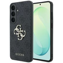 Guess MagSafe Hülle mit geprägtem 4G-Ring und klassischem Logo für Samsung Galaxy S26 FE – Schwarz
