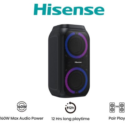 6. Hisense Party Rocket 160 Party-Lautsprecher Schwarz 160W