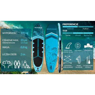 3. SUP SKATINGER Octopus Board 335x86x15 cm Allround