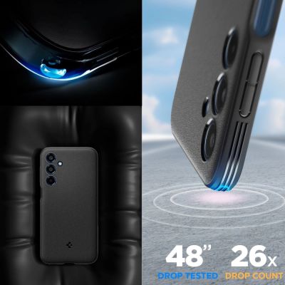 8. Spigen Essential SandBlast Hülle für Samsung Galaxy M35 5G - Schwarz